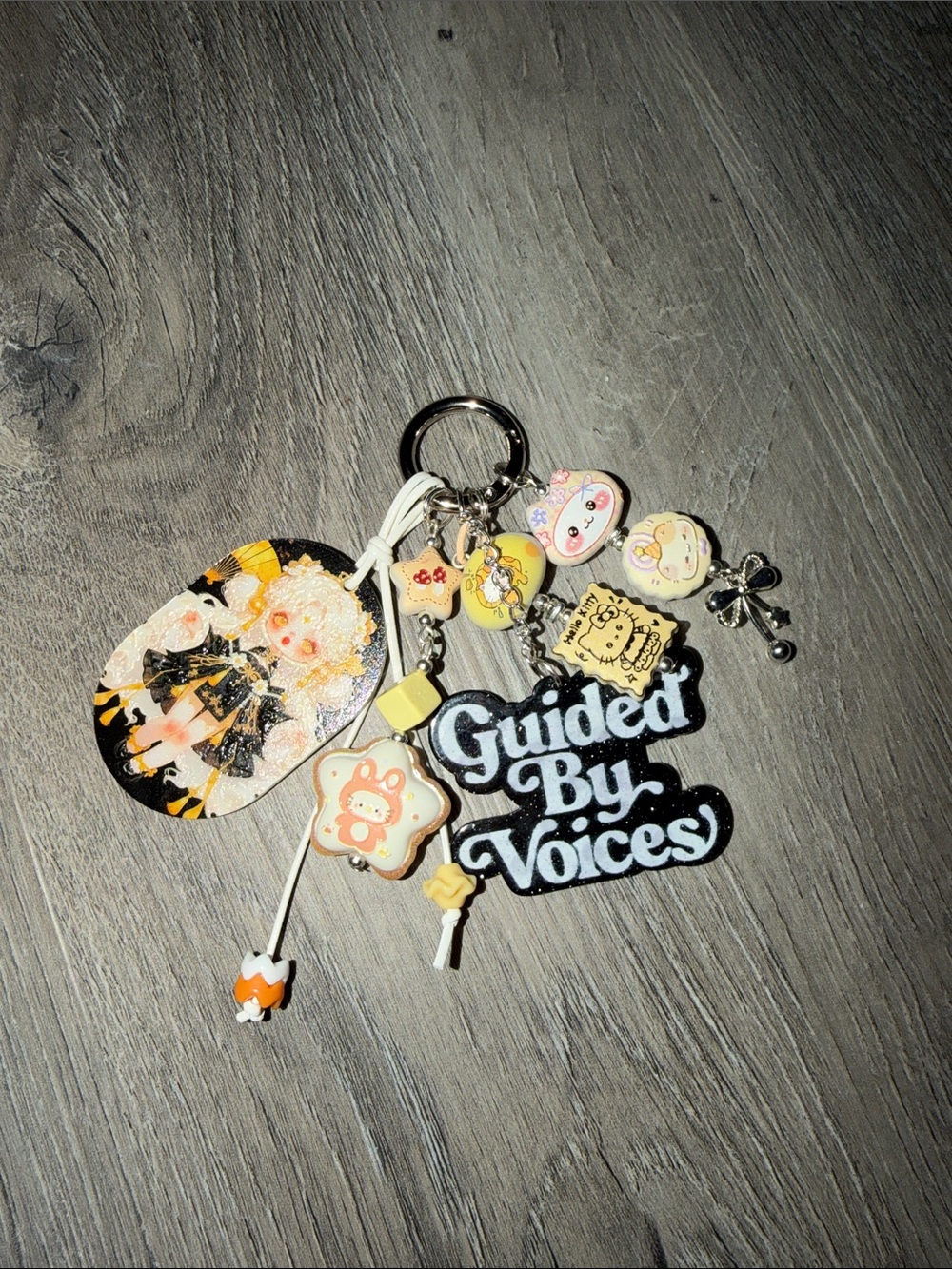 skullpanda custom bagcharm/keychain (theme-goth/yellow/black)